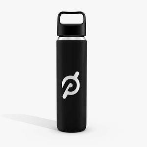 NWT Peloton Black Non Slip Silicone Sleeve 16 oz. Glass Water Bottle